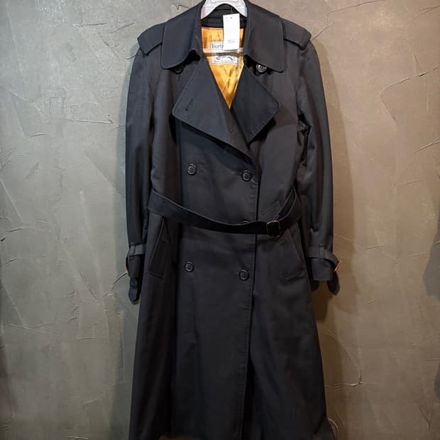 [M] BURBERRY 버버리 빈티지 블랙 더블 트렌치 코트