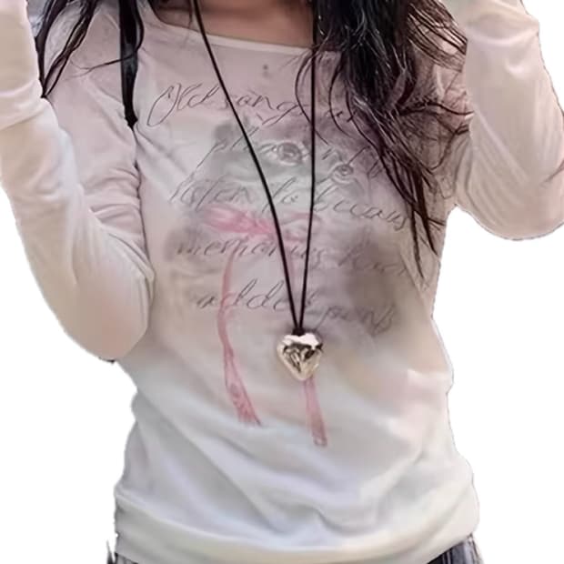 화이트 시스루 레이어드 롱슬리브