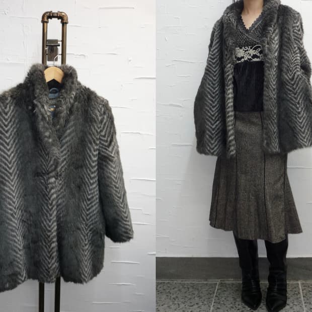 graphite fur jacket