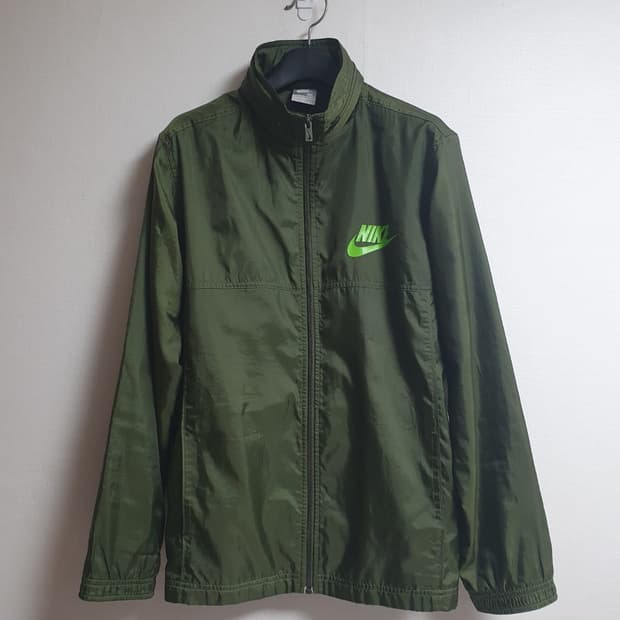 나이키 카키 히든 후드 바람막이 자켓 XL 메쉬안감