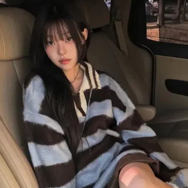 스트라이프 오버 니트