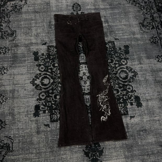 H.naoto rhb embroided flare pants