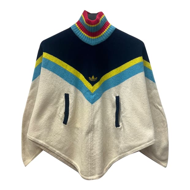 00s 아디다스 카를로 그루버 터틀넥 울 니트 숄 판초 90