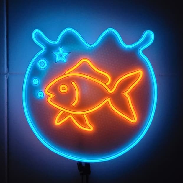 금붕어 어항 네온사인 led 램프 조명 무드등