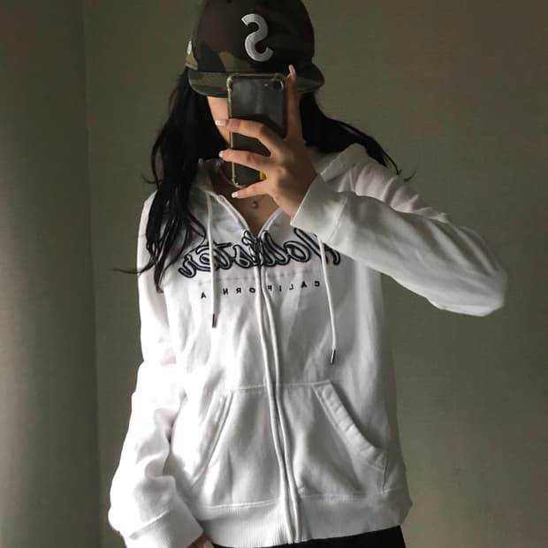 홀리스터 화이트 후드집업