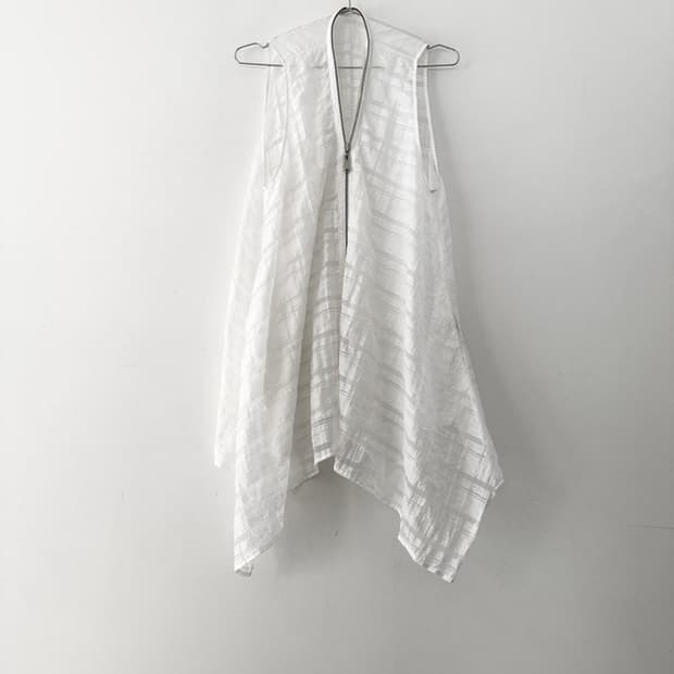 DEMOO PARKCHOONMOO zip detail sheer vest