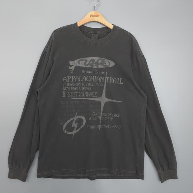 트래블 TRAVEL 그래픽 워싱 긴팔티셔츠 L