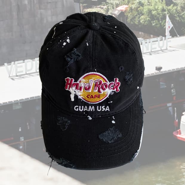 하드락카페 디스트로이드 페인팅 빈티지 볼캡 모자