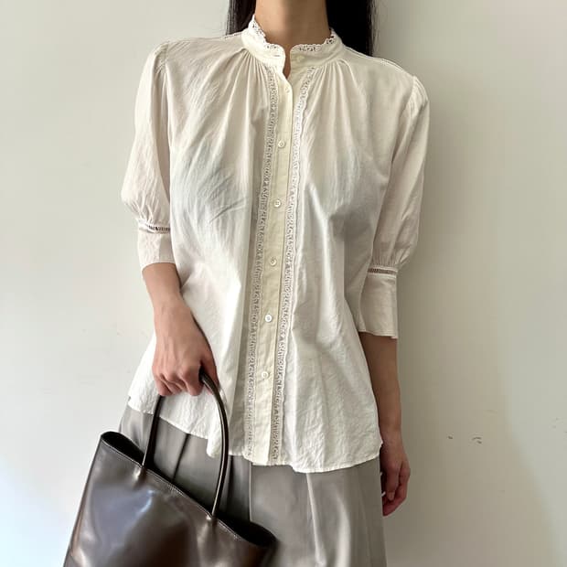 츠모리치사토 tsumori chisato 디테일 칠부셔츠