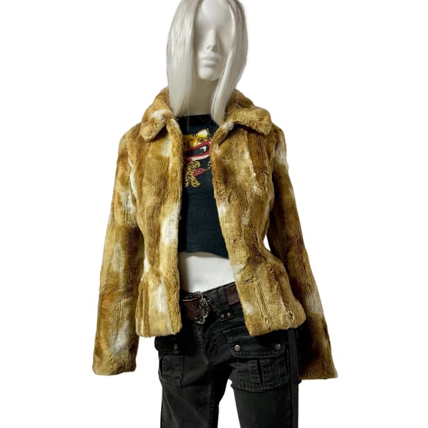 빈티지 아크릴 퍼 코트