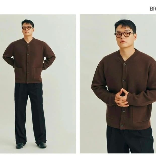 [새상품/짱구대디X수아레] 메리노울 에센셜 가디건_브라운 M