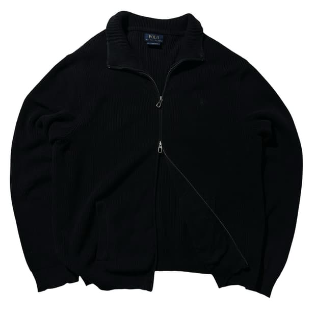 폴로 랄프로렌 투웨이 니트 집업 블랙