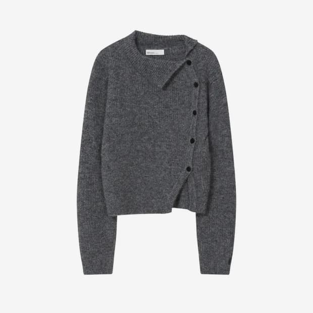 미세키서울 사이드 버튼 니트 그레이