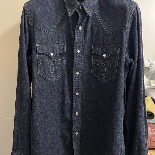 택포28) RRL 더블알엘 웨스턴 셔츠 린스드 원워시 M