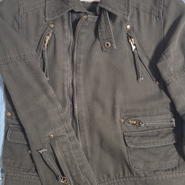 빈티지 카키 y2k 자켓 