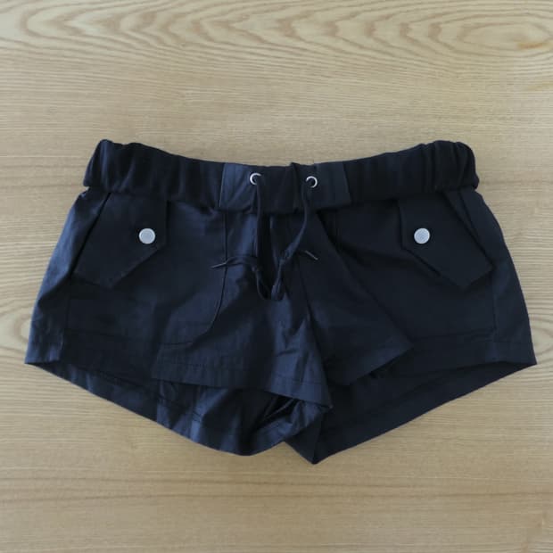 디에이디 카고 밴딩 쇼츠 팬츠 블랙