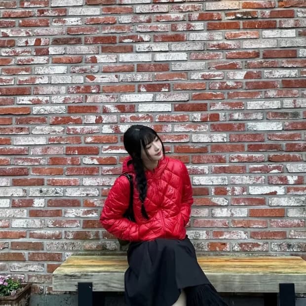 키르시 클라우드 크롭 다운 경량패딩 레드패딩 노스페이스 베이프 스투시