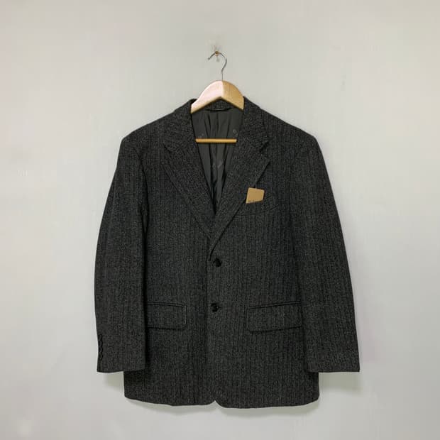 이태리 빈티지 퓨어 캐시미어 100 블레이저 자켓 남성 차콜 그레이