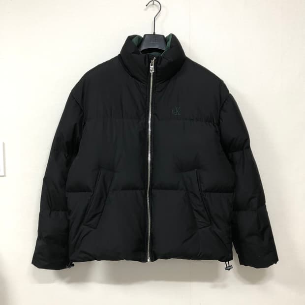 캘빈클라인 오버핏 덕다운 푸퍼 숏패딩 _ 남녀공용 _ 블랙/그린