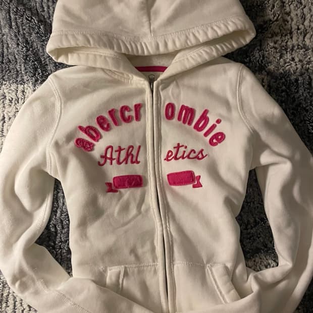 아베크롬비 슬림핏 후드집업 화이트