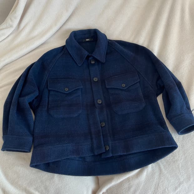 유니클로 체크패턴 레글런 자켓 S