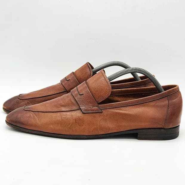  Berluti 로렌조 캥거루 레더 로퍼 브라운 (9 1/2) 