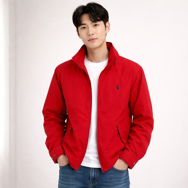 폴로 랄프로렌 레드 후드 집업 자켓