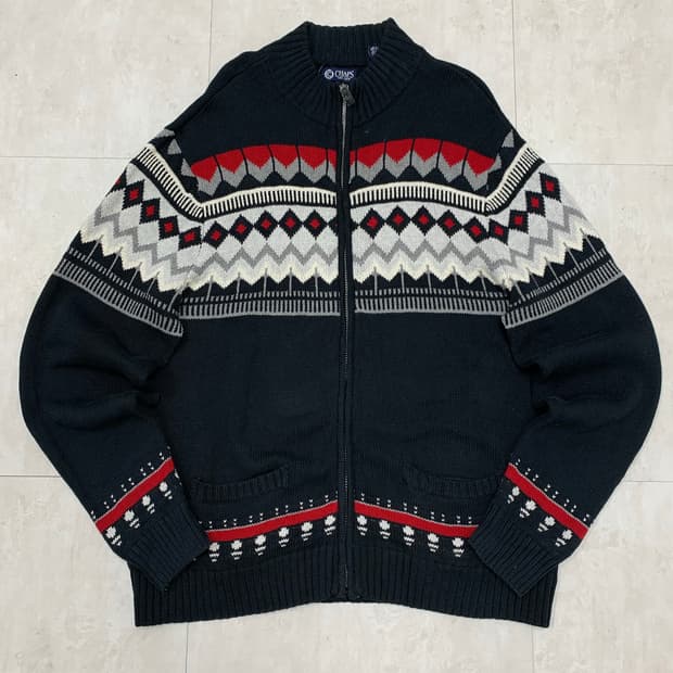 챕스 니트 패턴 집업 #411