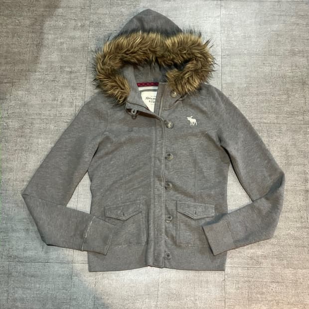 Abercrombie 아베크롬비 핀터깔y2k 퍼후드집업