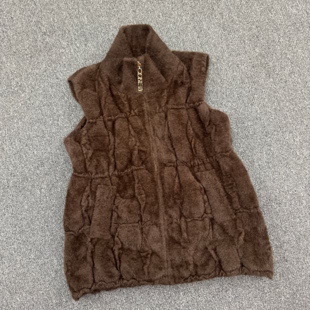 OS)Japanese vintage 밍크 퍼 브라운 조끼 베스트