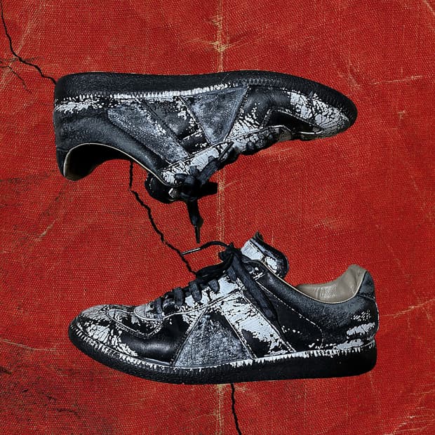 Margiela 독일군 페인티드 레플리카 블랙슈즈 43