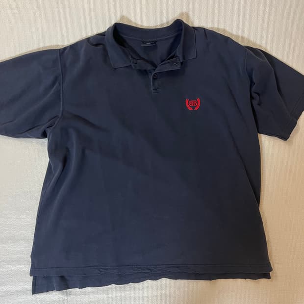 [M] 발렌시아가 로렐클래식 레귤러핏 폴로 티셔츠 블랙