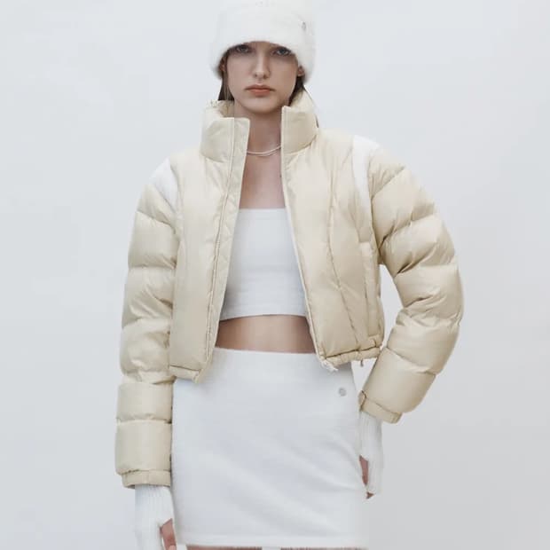 커렌트 숏패딩 베이지