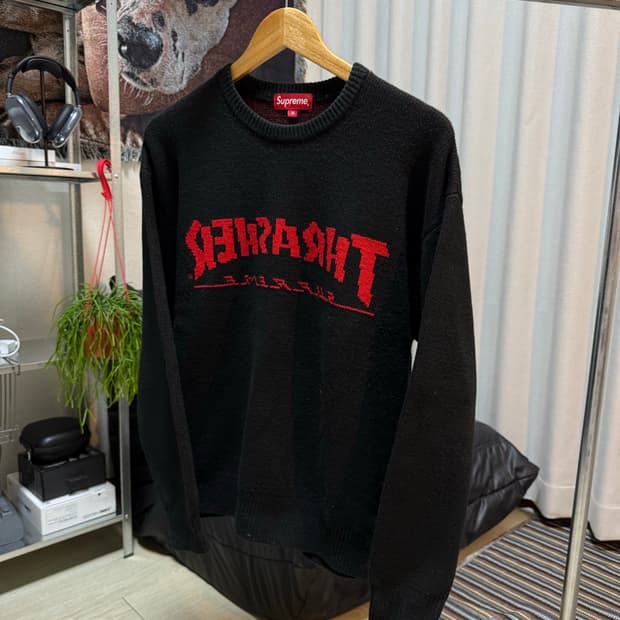 슈프림 트래셔 검빨 니트