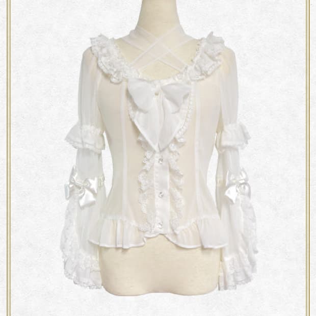 베이비더스타즈샤인브라이트 쉬폰 히메소데 블라우스 화이트