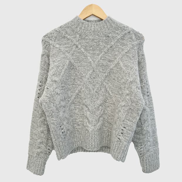 IRO 이로 메리노울 알파카 케이블 니트 스웨터 국내 매장판 여성 XS