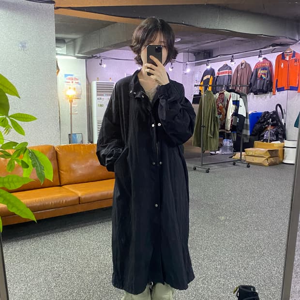 릴리완 빈티지 블랙 롱야상 재킷 B5499