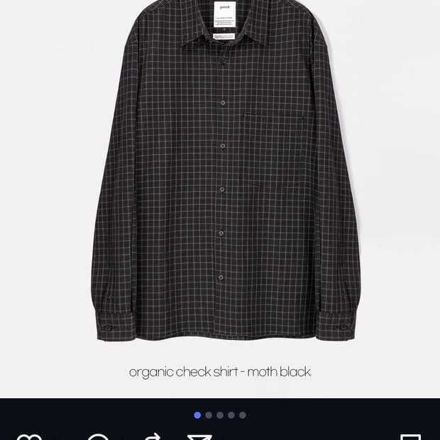 [3] gonak organic check shirt moth black