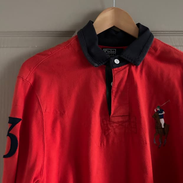 90s 폴로 랄프로렌 빅포니 럭비 카라 티셔츠