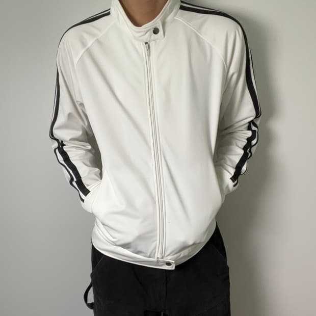 타케오 키쿠치 화이트 사이드 라인 트랙 자켓