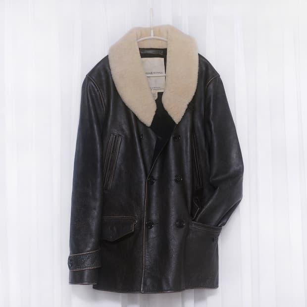 랄프로렌 데님앤서플라이 버팔로 가죽 무스탕 코트 (L / 105+)