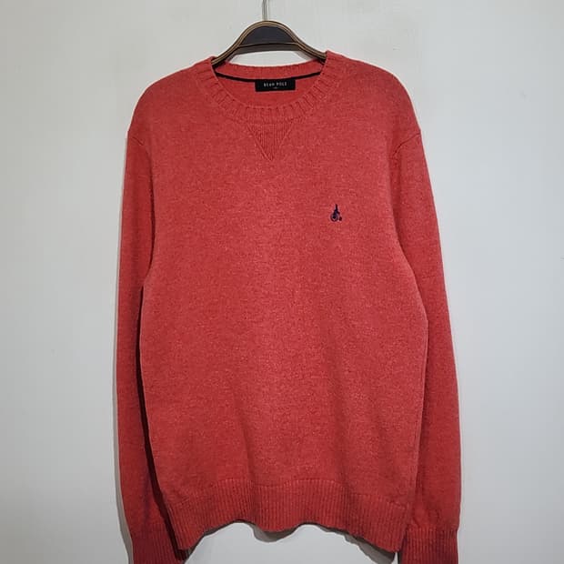 (100) 빈폴 니트 살구색 라운드 울스웨터 캐주얼 