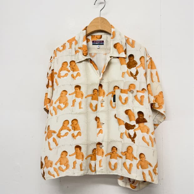 나이젤카본 베이비 프린트 크롭 셔츠