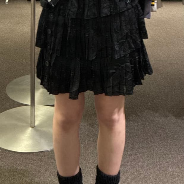 38)Japanese vintage 레이어드 캉캉 플리츠 미니 스커트