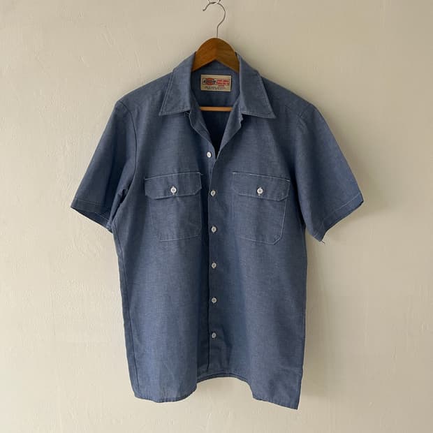 90's Vtg USA Dickies Chambray Work shirt