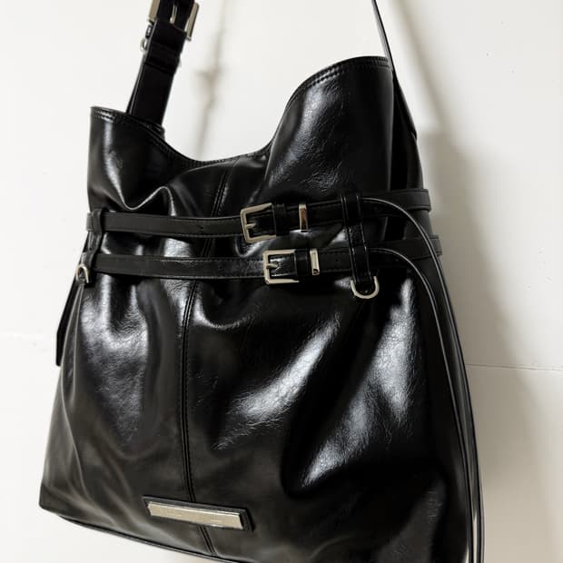 🖤 마뗑킴 정품 블랙 레더 숄더백 🖤