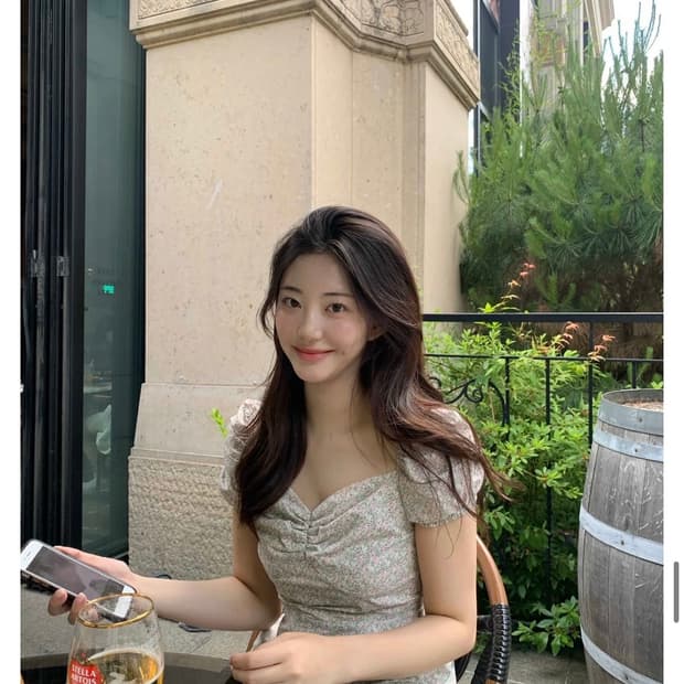 제니오 하트넥 팬지 미니원피스
