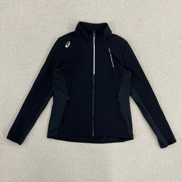 [S] 아식스 여성 블랙 기모 러닝 집업 자켓 0119M1