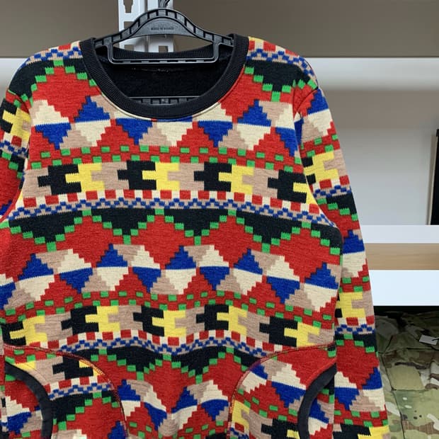 [M] VTG 모자이크 패턴 니트 스웻셔츠