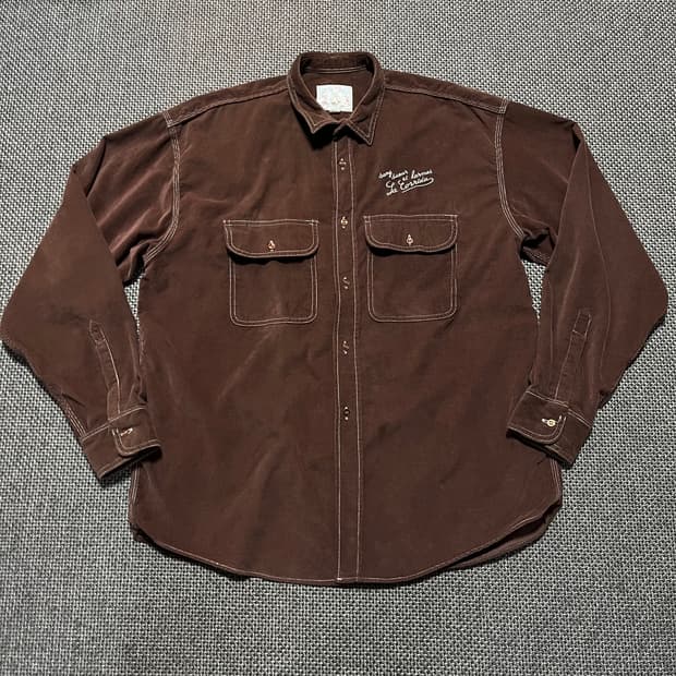 vintage 코듀로이 자수 셔츠